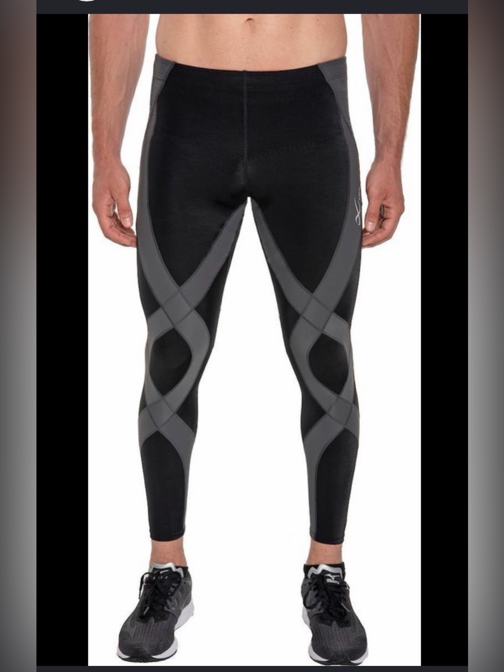 Cw-x Men's Black & Gray Performance Compression Tights